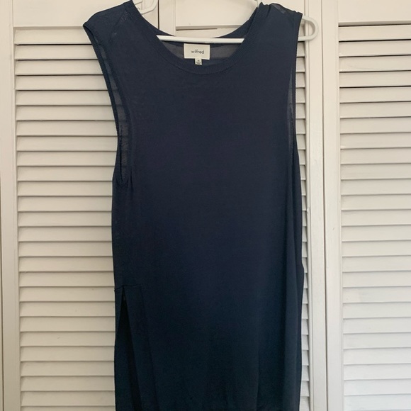 Wilfred Navy blue knit tank top (small) - Picture 4 of 5